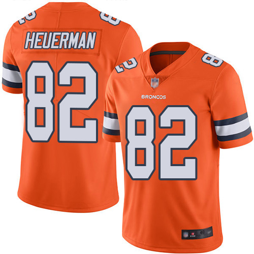 Men Denver Broncos #82 Jeff Heuerman Limited Orange Rush Vapor Untouchable Football NFL Jersey->youth nfl jersey->Youth Jersey